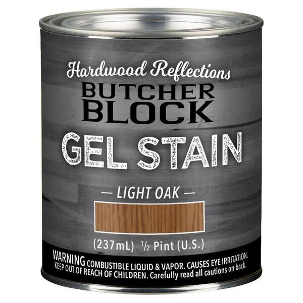 HARDWOOD REFLECTIONS Half Pint Oil-Based Satin Interior Butcher Block Wood Gel Stain in Light Oak