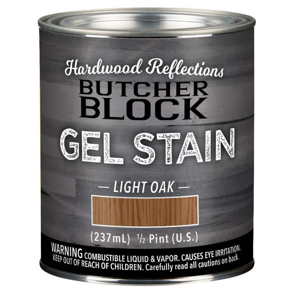 HARDWOOD REFLECTIONS Pint Oil-Based Butcher Block Interior Wood Gel Stain in Light Oak HDHRSTPINT-LO - The Home
