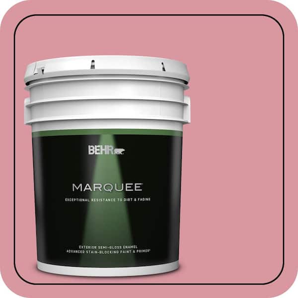 BEHR MARQUEE 5 gal. #M150-4 Glow Pink Semi-Gloss Enamel Exterior Paint & Primer