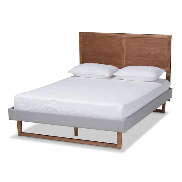 Baxton Studio Eloise Light Grey Ash Walnut Full Platform Bed 164