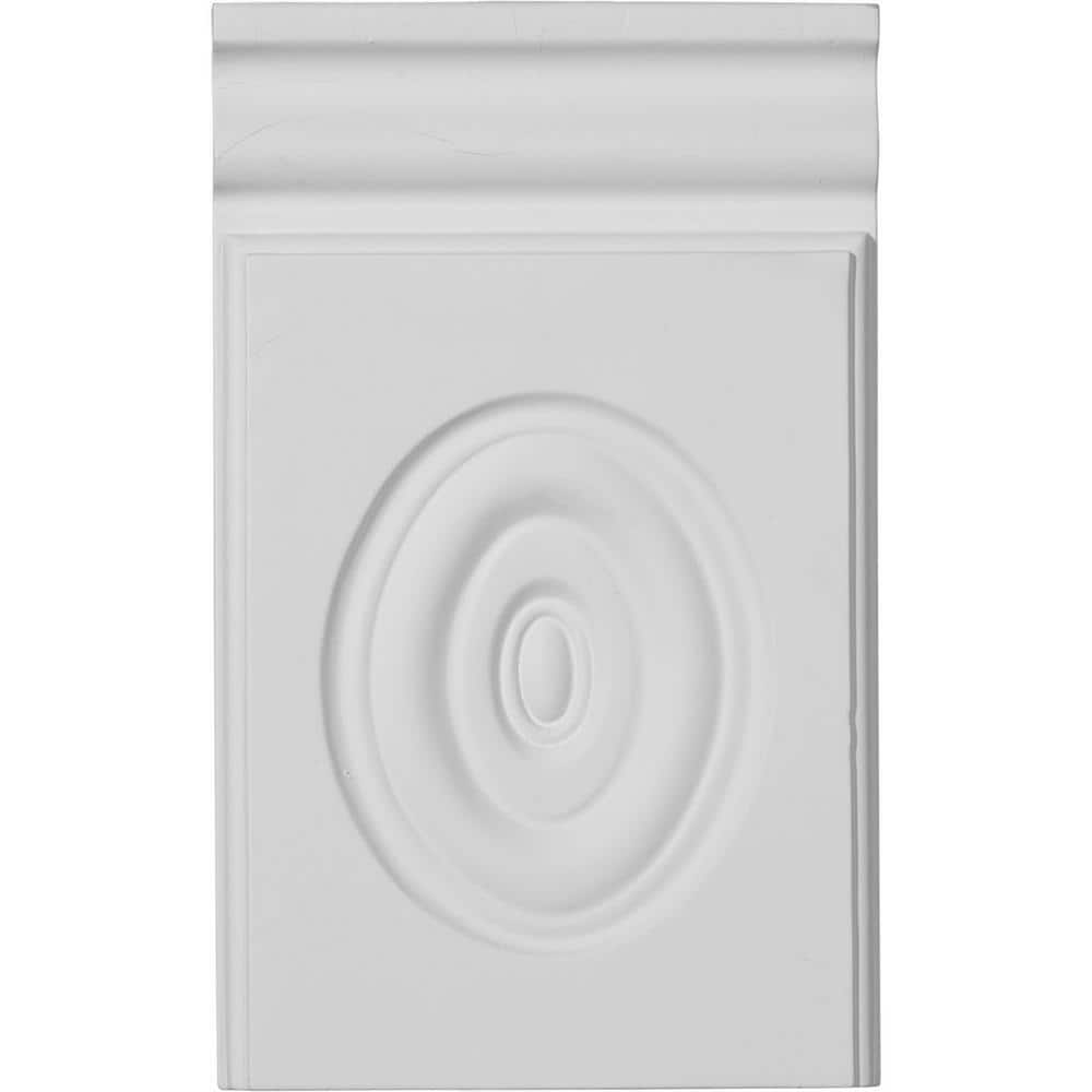 White Polyurethane Bullseye Plinth Block 9.38" x 5.75"