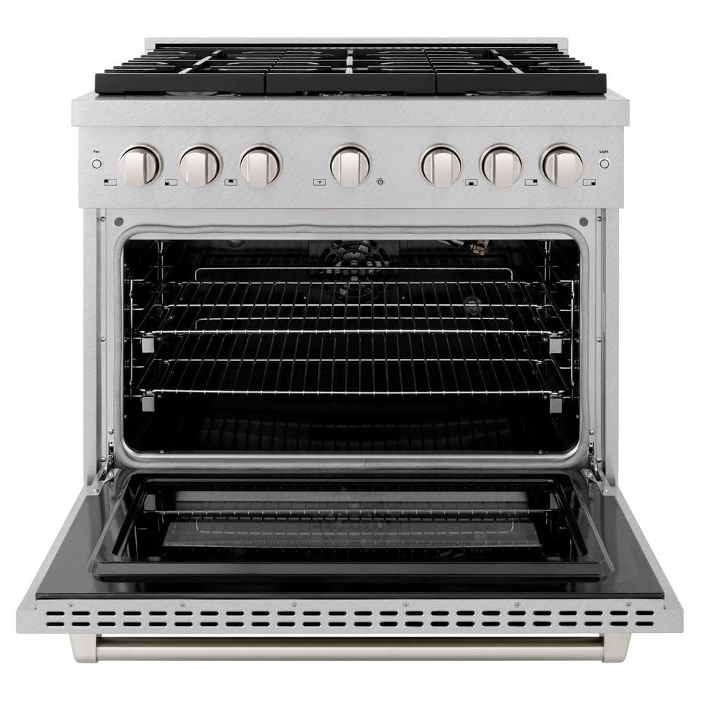 ZLINE 36" Stainless Steel Convection Gas Range with 6 Burners
