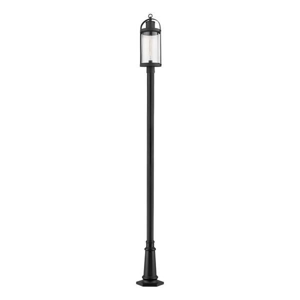 Unbranded Roundhouse 1-Light Black 118.75 in. Aluminum Hardwired Outdoor Weather Resistant Post Light Set with No Bulb Included