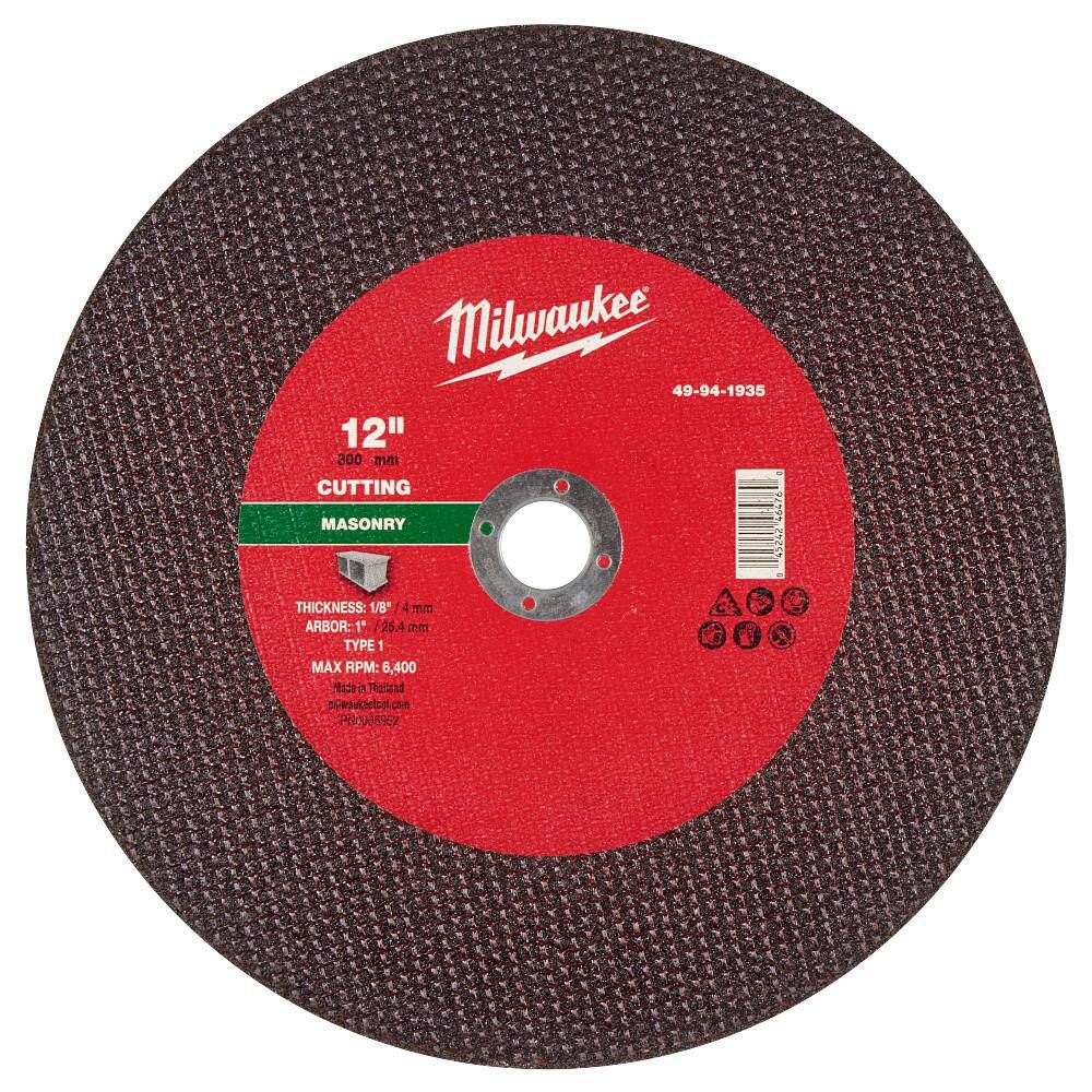 12 in. x 1/8 in. x 1 in. Masonry Cut Off Wheel-Type 1 price history on PriceWatchPro