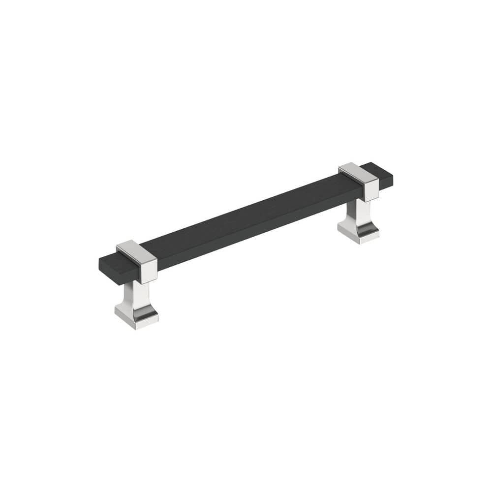 Overton 5-1/16 in. (128mm) Center-to-Center Modern Brushed Matte Black/Polished Chrome Bar Cabinet Pull price history on PriceWatchPro