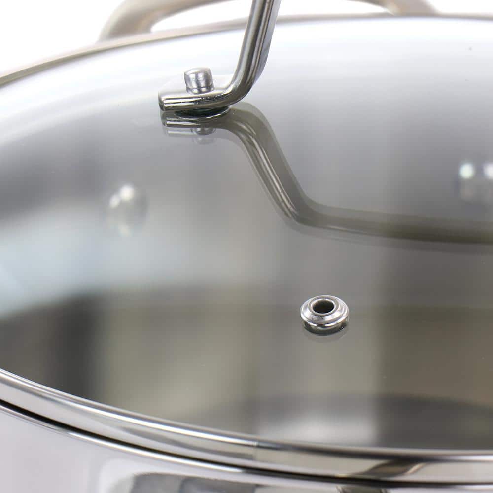 5 Quart Stainless Steel Dutch Oven with Vented Glass Lid