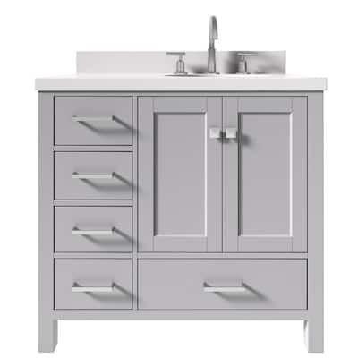 36 Inch Vanities Sink On Right Side Bathroom Bath The Home Depot - Bathroom Vanity With Sink 36 Inch Clearance