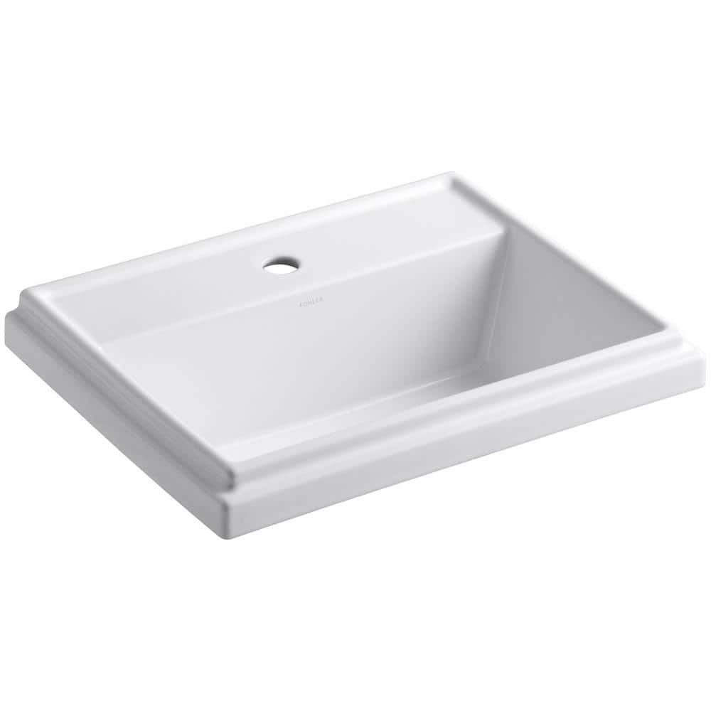 Kohler Tresham Drop In Vitreous China Bathroom Sink In White With Overflow Drain K 2991 1 0 The Home Depot