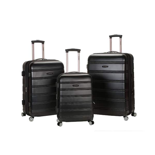 Rockland Melbourne 3-Piece Hardside Spinner Luggage Set, Black