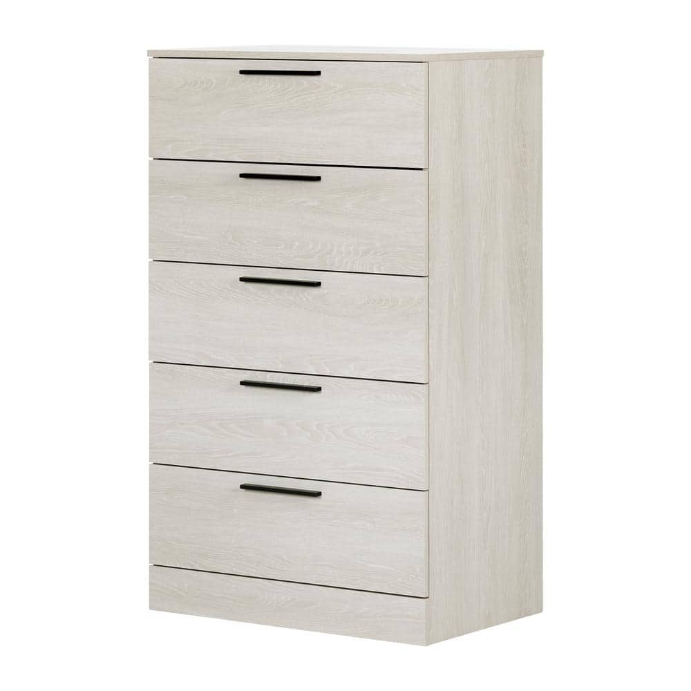 Winter Oak 5-Drawer Modern Tall Chest