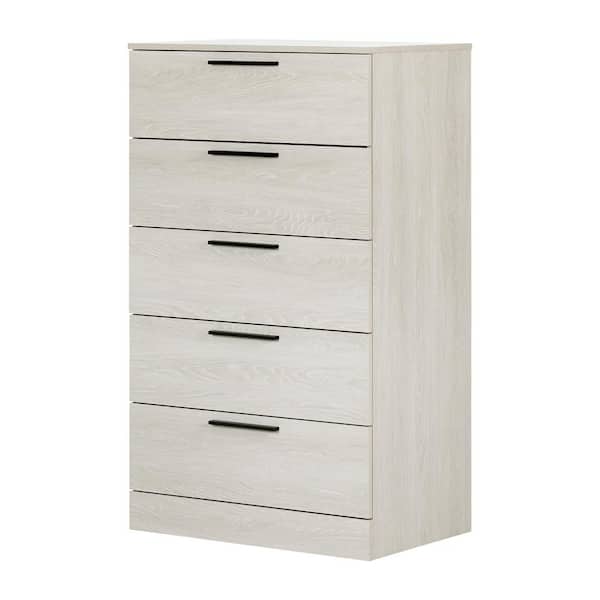 South Shore Step One Essential 5-Drawer Winter Oak Chest 48.75 in. x 29 in. x 19 in.