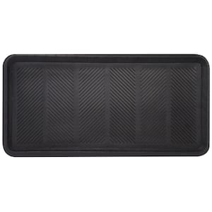 Chevron Durable 32 in. x 16 in. Commercial/Residential Rubber Boot Tray (2-Pack)