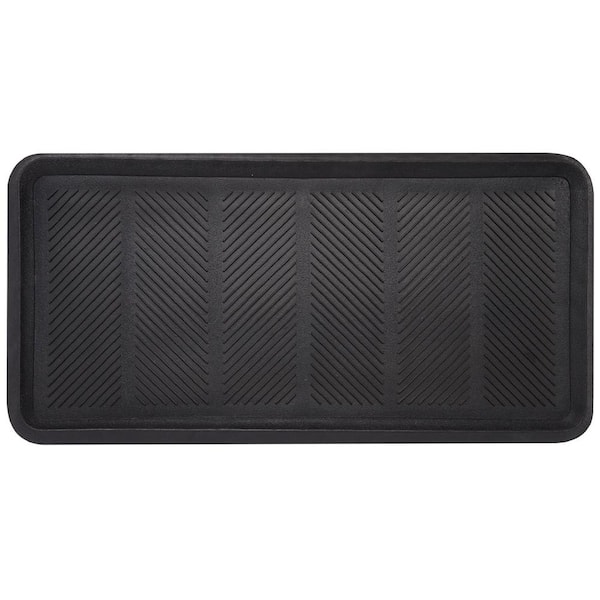 Envelor Chevron Durable 32 in. x 16 in. Commercial/Residential Rubber Boot Tray (2-Pack)