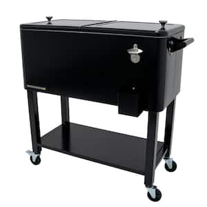 80 qt. Black Outdoor Patio Cooler with Removable Basin