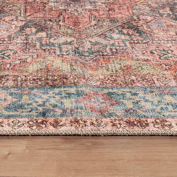 Calista Medallion Machine Washable Multi 10 ft. x 14 ft. Area Rug