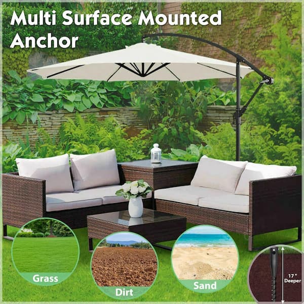 hampton bay 42 lb rust-resistant patio umbrella base in black Island 42-lb Square Poly Resin Umbrella for Patios, Bronze : Patio, Lawn & Garden which is all Memorial Day If you are going Color:Tue Blue