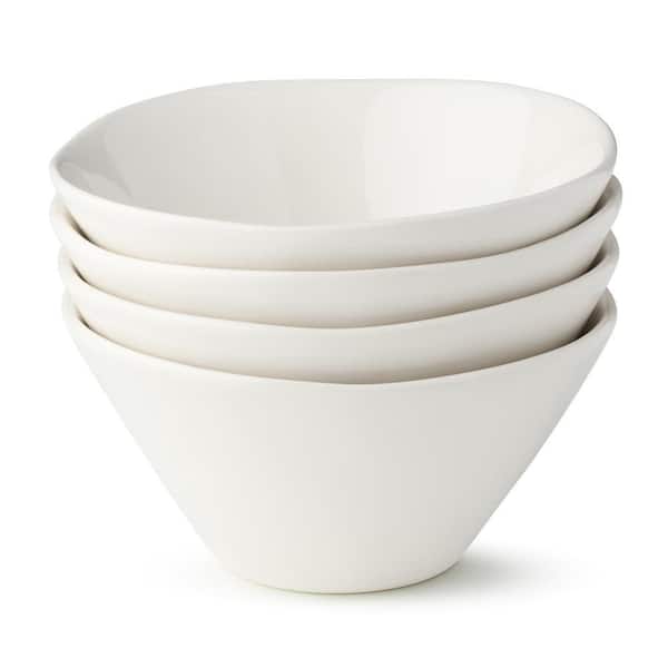 Linen 22 fl. oz. Cream Set of 4 Stoneware Ice Cream Bowl 6.25 in. x 3.25 in.