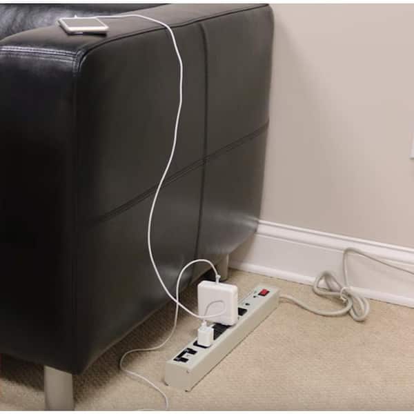 Wiremold Perma Power 6-Outlet 15Amp Computer Grade Surge Power  Strip w/ Lighted On/Off Switch and 15 ft. Cord