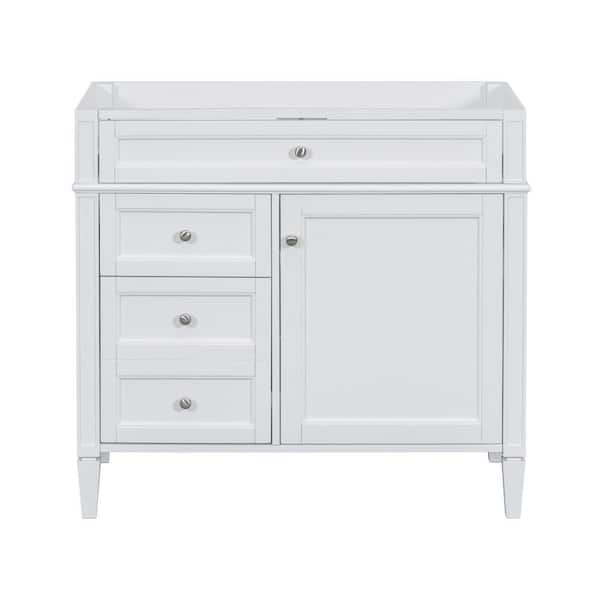 36 in. Bath Vanity Cabinet Without Top in White Unassembled
