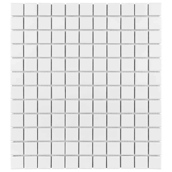 Merola Tile Metro Square Matte White 11-3/4 in. x 12-7/8 in. Porcelain Mosaic Tile (10.72 sq. ft./Case)