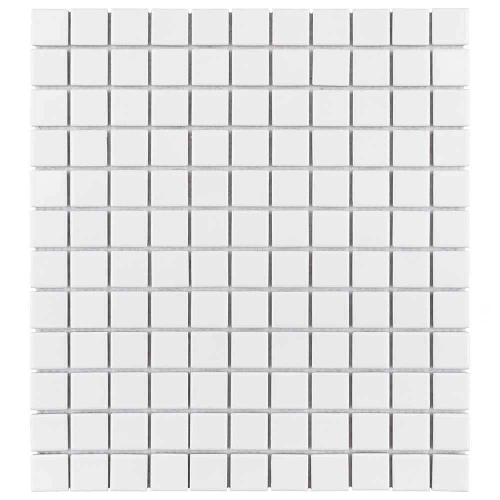 Merola Tile Metro Square Matte White 6 in. x 6 in. Porcelain Mosaic Take Home Tile Sample -  S1FXLM1SMW