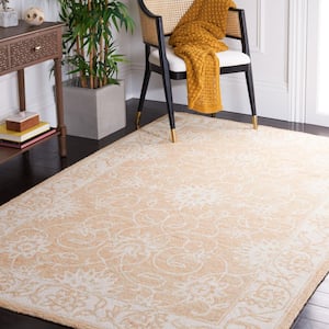 Jardin Yellow/Ivory 6 ft. x 9 ft. Border Floral Area Rug