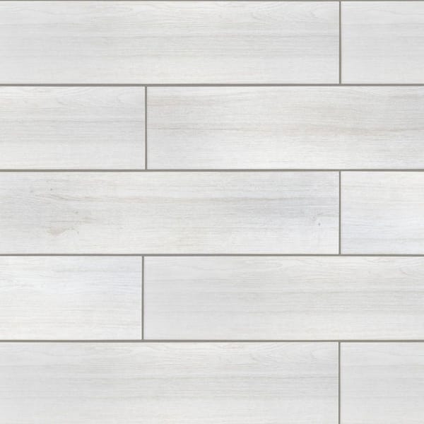 Llama White 8-1/2 in. x 35-1/2 in. Porcelain Floor and Wall Tile (12.78 sq. ft./Case)