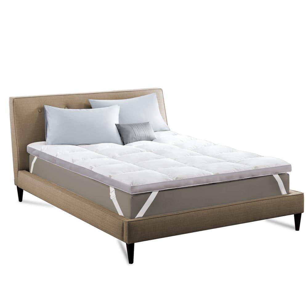 SUBRTEX Medium 2 in. Twin XL Down Mattress Topper, Easy Installation