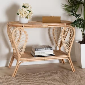 Bastet 39.4 in. Natural Rattan Rectangle Wicker Console Table