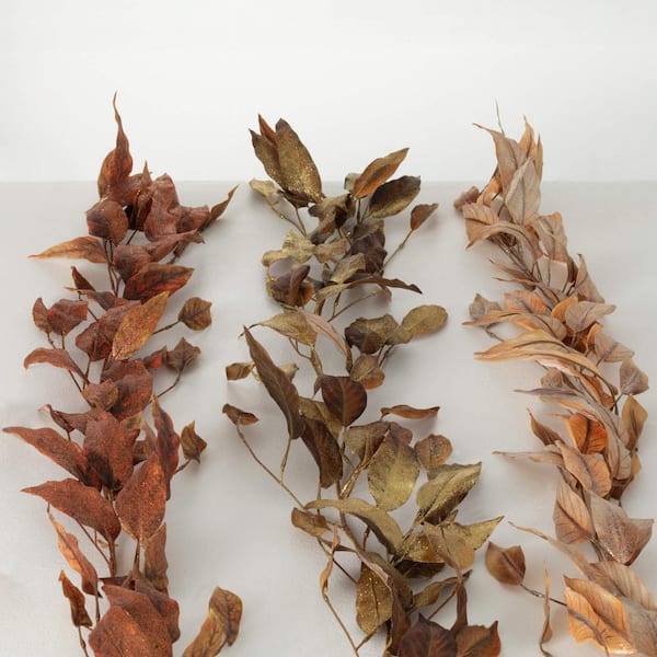 SULLIVANS 5 ft. Eucalyptus Unlit Artificial Fall Garland Set of 3