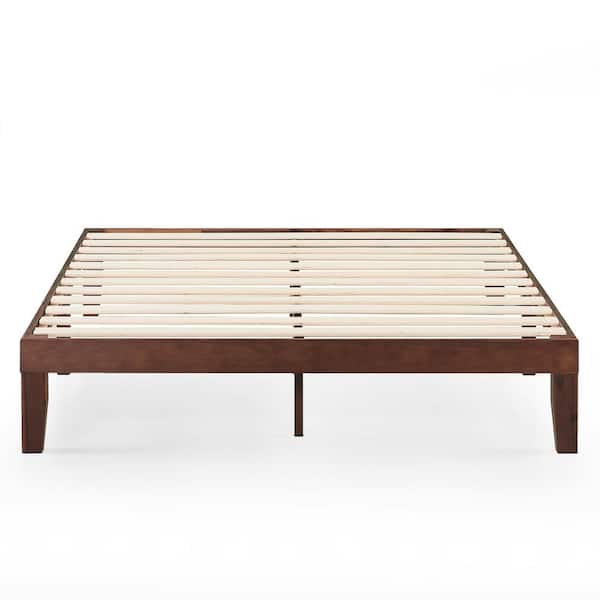 Espresso Full Solid Wood Platform Bed, How To Put Together A Bed Frame With Slats