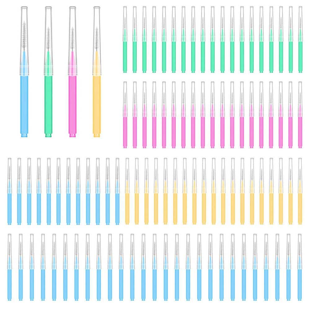 100-Piece Interdental Brush Set in Bright Colors for Braces with Storage Case, 1-Pack price history on PriceWatchPro