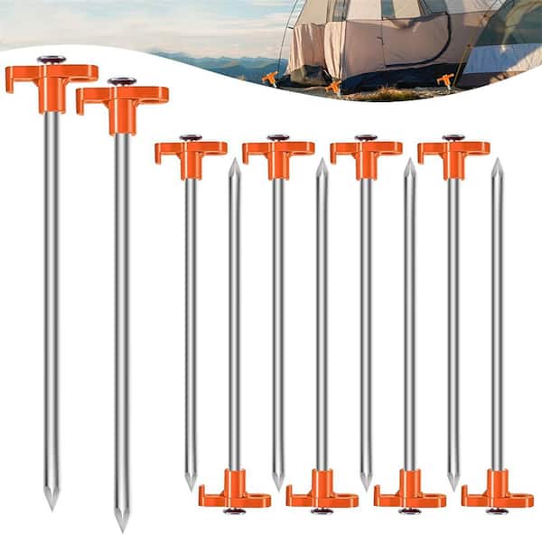 Wellco 0 .32 in. x 10 in. Tent Stake Heavy-duty Camping Stake for Outdoor Camping Tent, Noctilucence(1 0 pack)