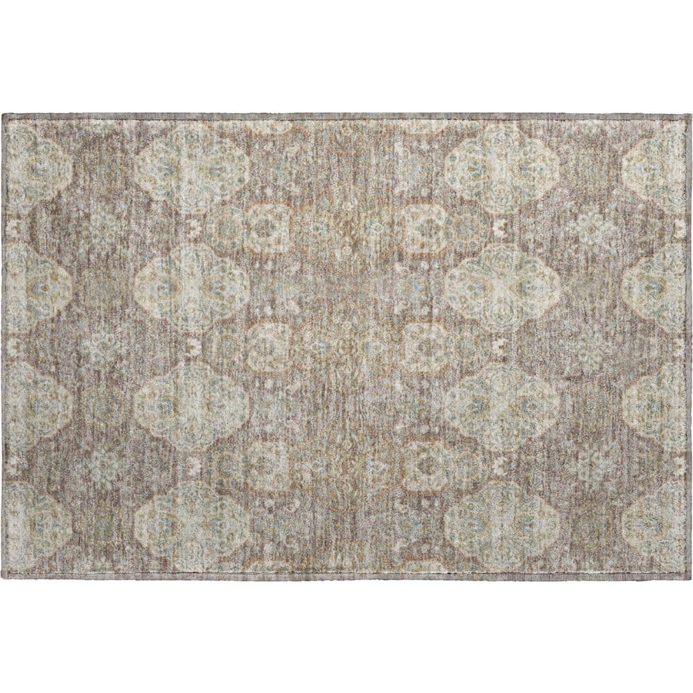 Mayfield Premium Machine Washable Abstract AMF2483 Mocha 3 ft. x 4 ft. Area Rug price history on PriceWatchPro