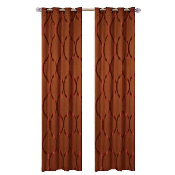 Lavish Home Burgundy Solid Grommet Room Darkening Curtain - 112 in. W x 84 in. L (Set of 2)