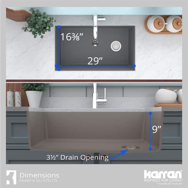Karran Undermount Quartz Composite 32 in. Single Bowl