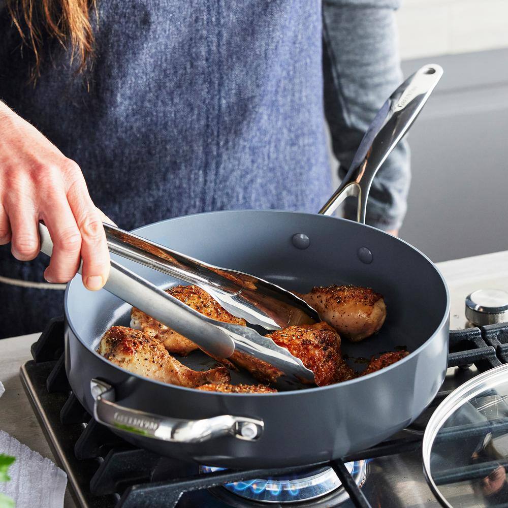 Valencia Pro 4.5QT Black Aluminum Nonstick Sauté Pan with Lid