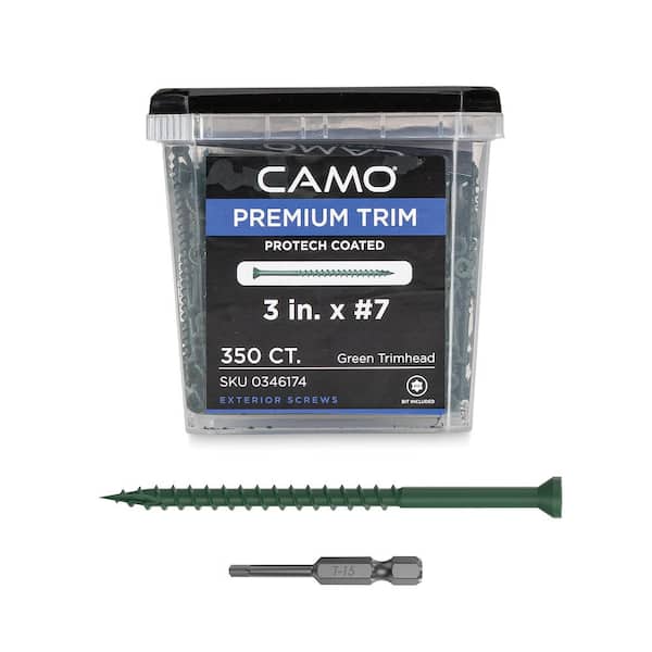 CAMO 3 in. #7 ProTech Green Premium Star Drive Trim Screws (350-Count)