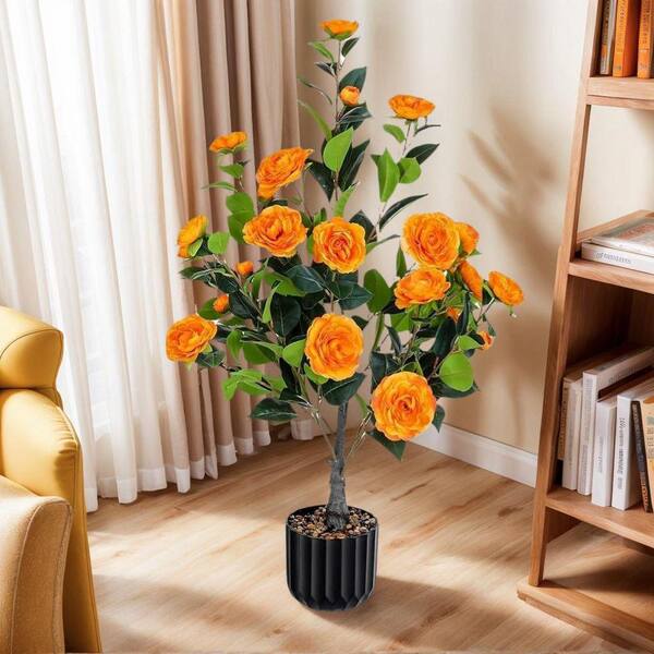 PRIMROSE CARNATION LLC 3 ft. Artificial Camellia Tree 2-PC in Pot