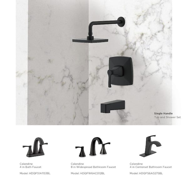 Glacier Bay Oswell Single-Handle 1-Spray Tub and factory Shower Faucet in Matte Black (V