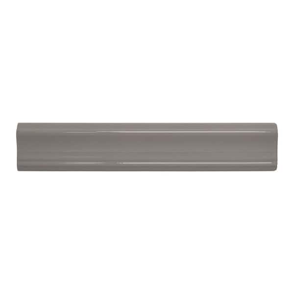 Misty Grey 2 in. x 12 in. Ceramic Crown Wall Tile