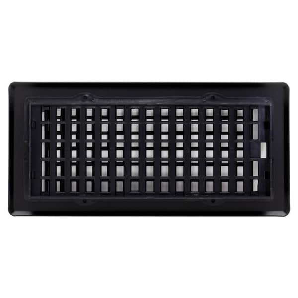 Decor Bodenregister Mit Belüftungsschlitzen – 4 Zoll (10,2x30,5 Cm), Schwarz, Matte Oberfläche