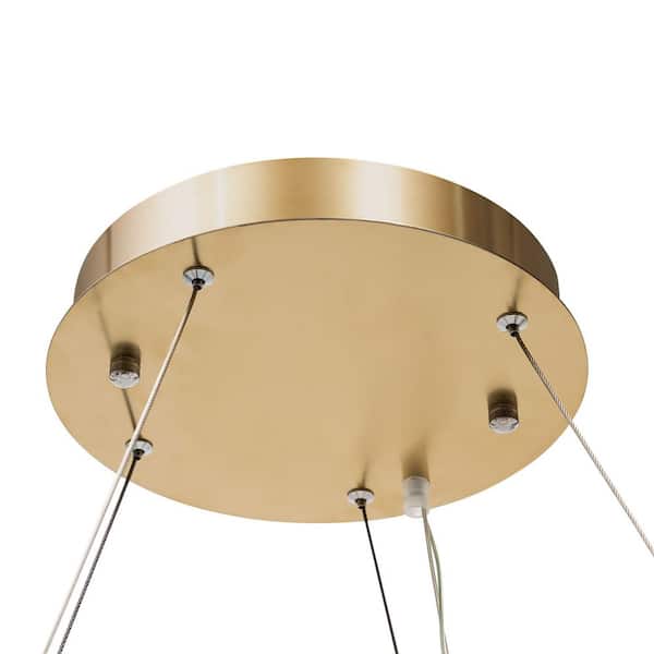 OUKANING 31 in. 36-Watt Integrated LED Gold Contemporary Luxury 