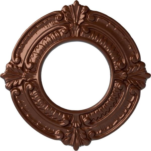 Ekena Millwork 5/8 in. x 9 in. x 9 in. Polyurethane Benson Ceiling Medallion, Copper Penny