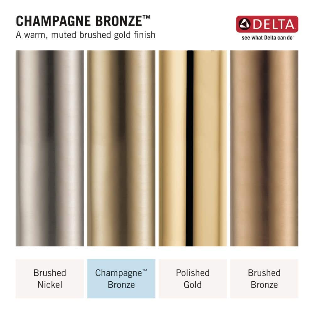 Delta Zura Modern Champagne Bronze Single Hole Bathroom Faucet