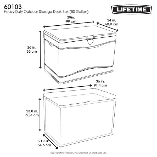 Lifetime 130 Gallon Marine Deck Storage Box White Color