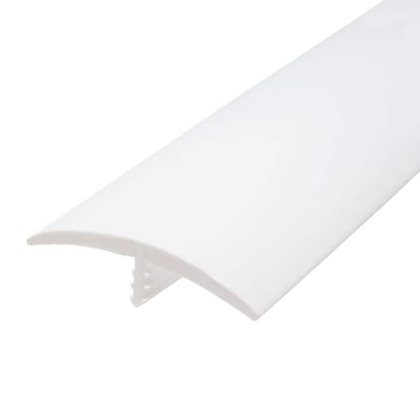 1-5/8 in. White Flexible Polyethylene Center Barb Bumper Tee Moulding Edging 12 ft. Long Coil