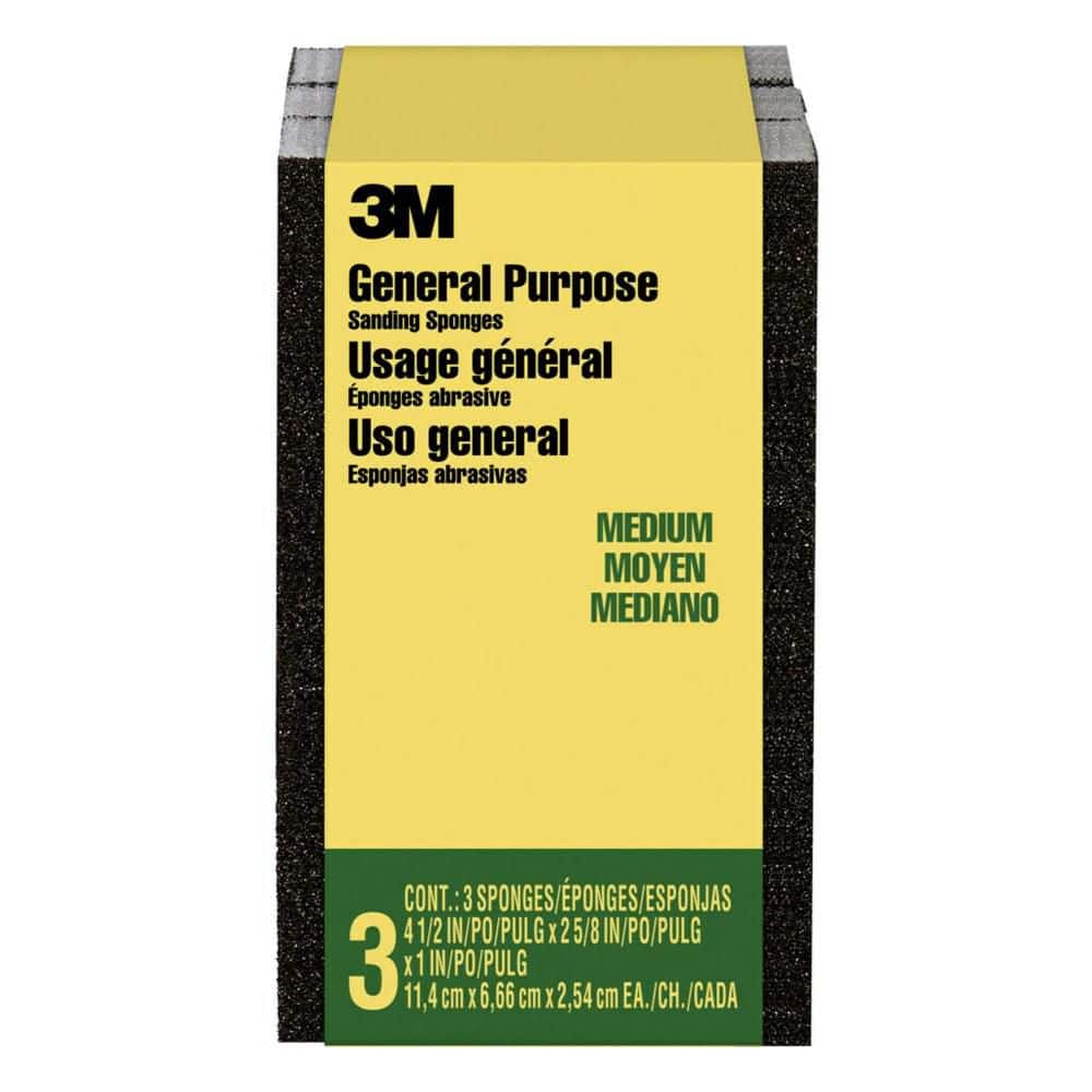 General Purpose Sanding Sponge 4-1/2 in. x 2-5/8 in. x 1 in. Medium-Grit  (