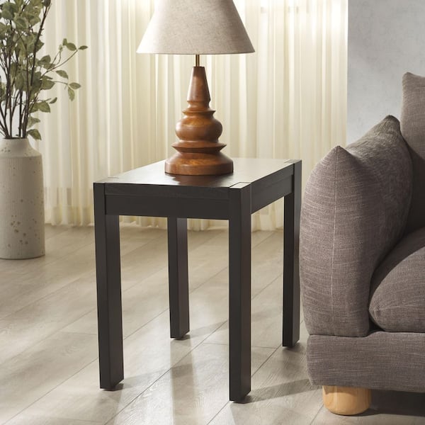 Nikole 25 in. Black Square Wood End Table