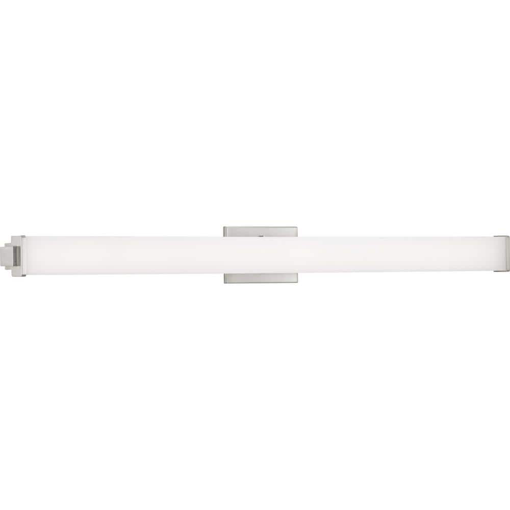 48" Brushed Nickel LED Linear Bath Light with Acrylic Shade